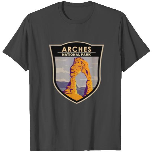 Arches National Park Delicate Arch Badge T Shirts