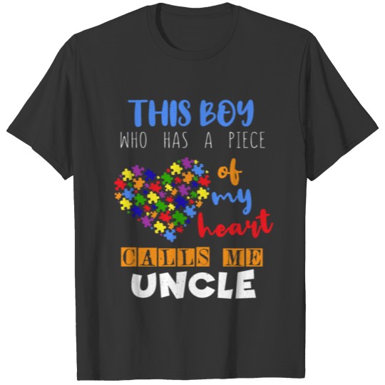 Uncle Piece Boy Puzzle Autism Awareness T-shirt