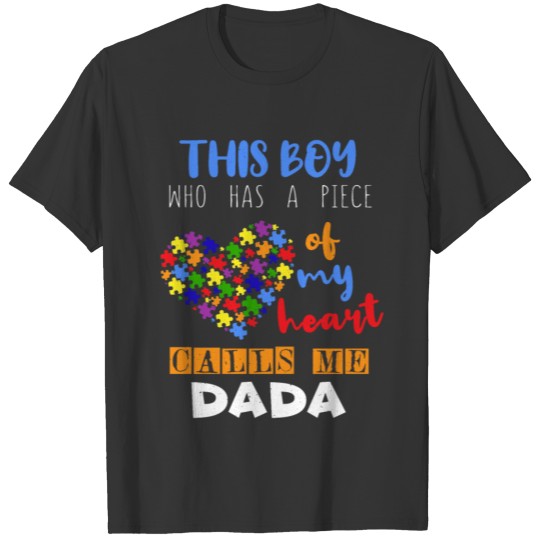 Papaw Dad Piece Boy Puzzle Autism Awareness T-shirt