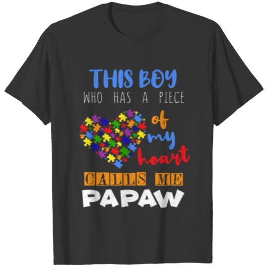 Papaw Piece Boy Puzzle Autism Awareness T-shirt