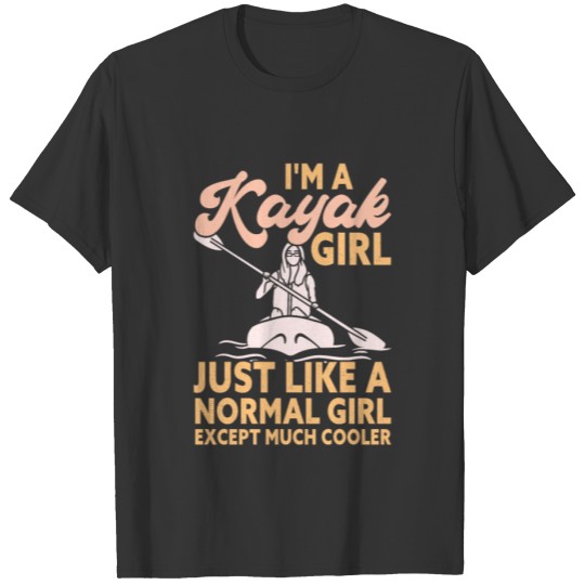 Funny Kayaking Girl Retro Kayaker T Shirts