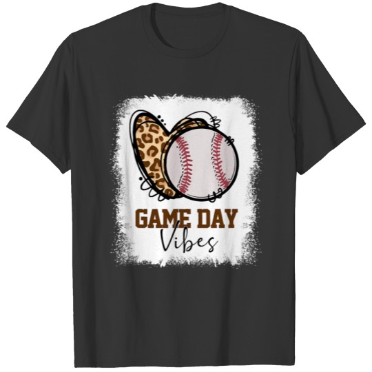 Baseball Bleached Baseball Game Day Vibes Softball T-shirt