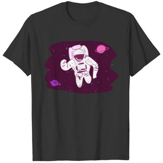 Astronaut pink planets physics T Shirts