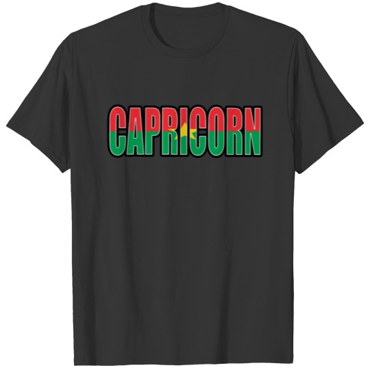Capricorn Burkina Faso Horoscope Heritage DNA Flag T-shirt
