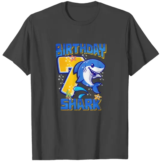 7th Birthday Shark T Shirts