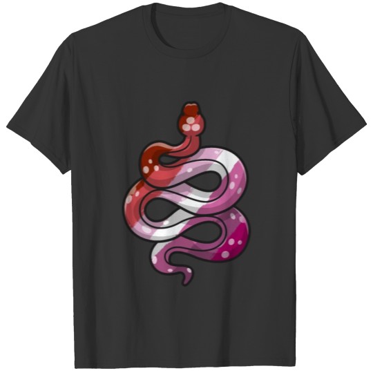 Lesbian Pride Stuff Snake Flag Colors LGBT T-shirt