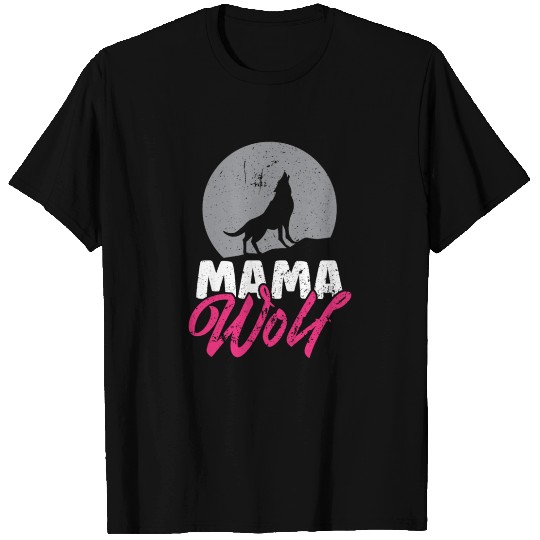 Mama Wolf Howling Full Moon Wild Wolves Animal T Shirts