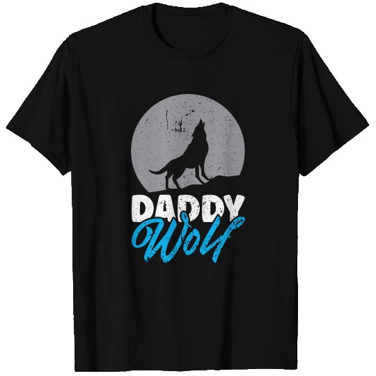 Dady Wolf Howling Full Moon Wild Wolves Animal T Shirts