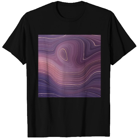 Violet Purple Rose Gold Agate Geode Luxury T Shirts