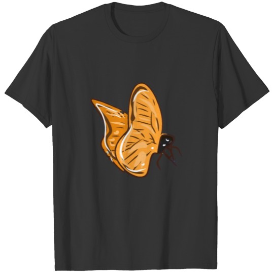 butterfly wings orange fly animal T-shirt