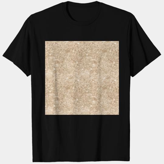 Luxury Soft Gold Sparkly Sequin Pattern T Shirts