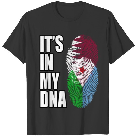Qatari And Djiboutian Vintage Heritage DNA Flag T-shirt