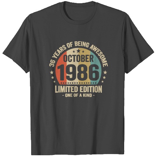 October 1986 36 Years Limited Edition T Shirts