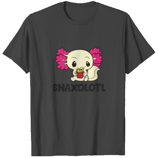 Snaxolotl Cute Axolotl With French Fries T Shirts