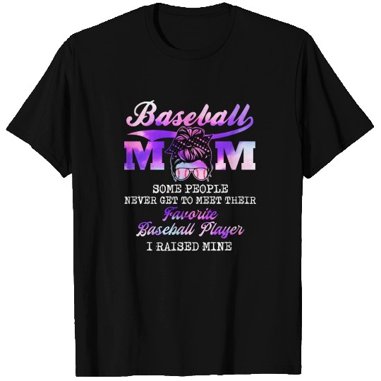 Baseball Mom Messy Bun Mothers Day T Shirts