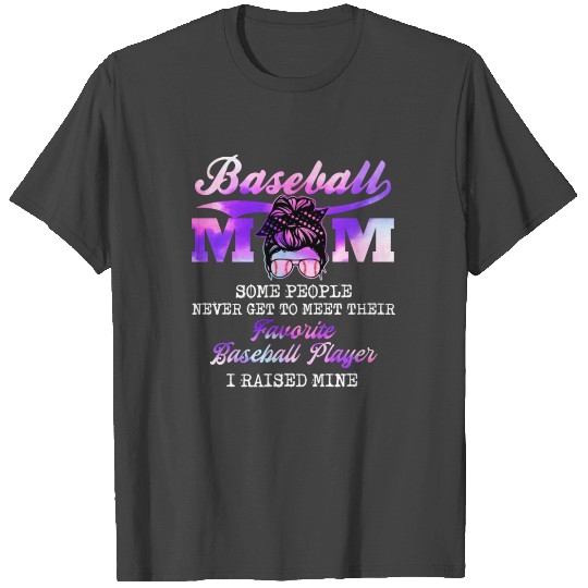 Baseball Mom Messy Bun Mothers Day T Shirts