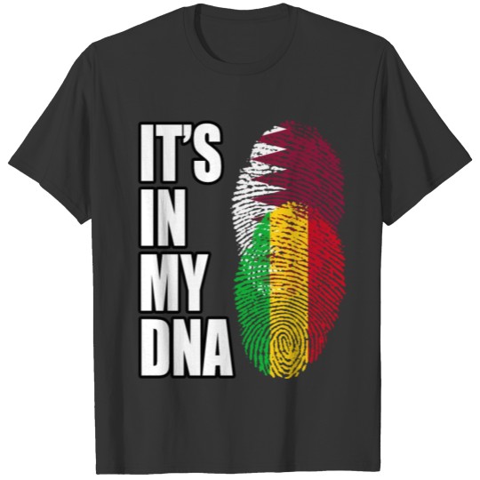 Qatari And Malian Vintage Heritage DNA Flag T-shirt