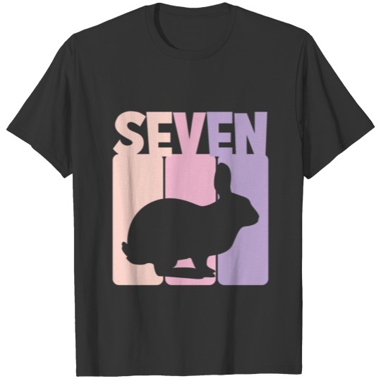 7th Birthday Girl 7 Years Rabbit Hare Bunny T-shirt