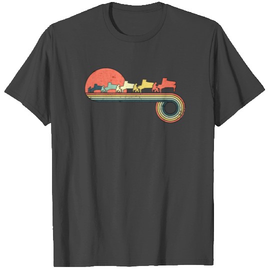 Pianist Playing Piano Retro Vintage Sunset T Shirts