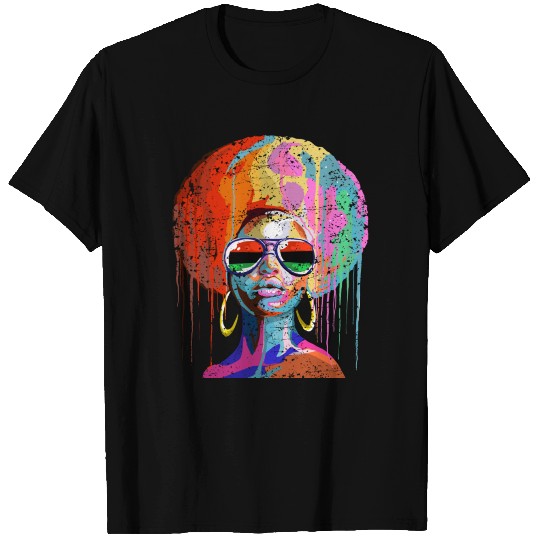 Black Queen Afro Melanin Art T Shirts