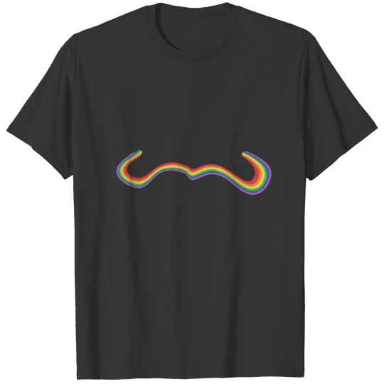 stroke lgbt beard love line rainbow T-shirt