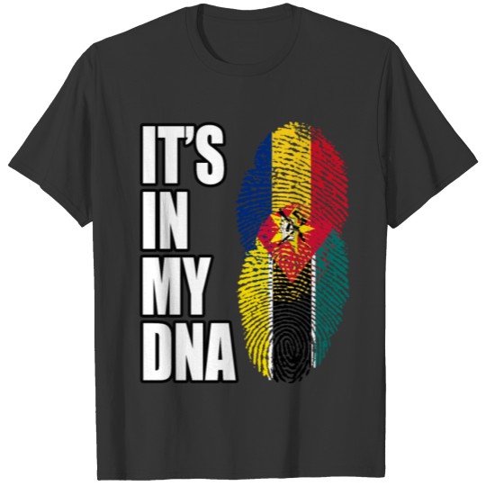 Romanian And Mozambican Vintage Heritage DNA Flag T-shirt
