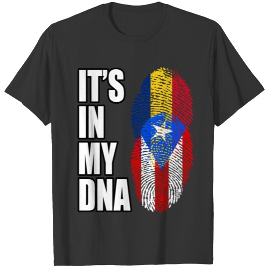 Romanian And Puerto Rican Vintage Heritage DNA Fla T-shirt