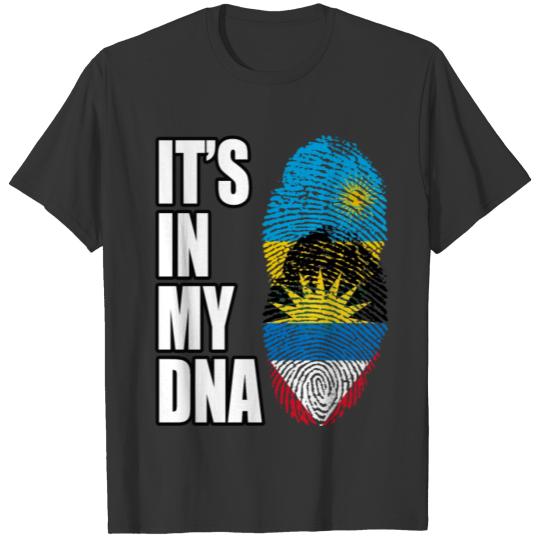 Rwandan And Antiguan Vintage Heritage DNA Flag T-shirt
