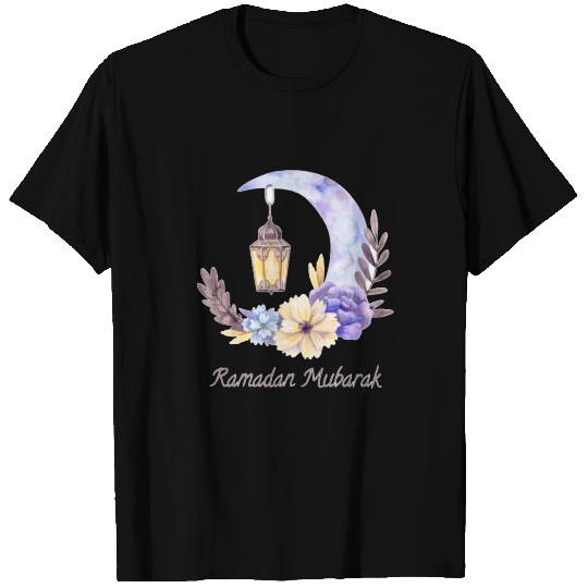 Ramadan Mubarak Pretty Illustration with Flowers T Shirts