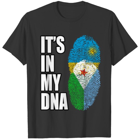 Rwandan And Djiboutian Vintage Heritage DNA Flag T-shirt