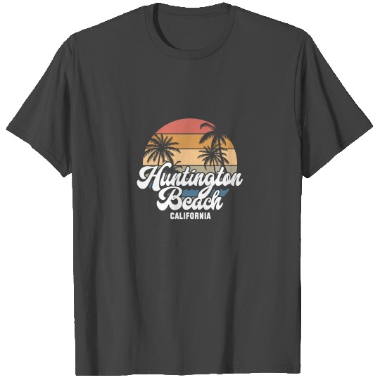 Huntington Beach California Sunset Retro T Shirts