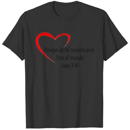 Juan 3:16 Spanish Red & Black T-shirt