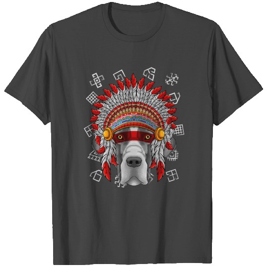 Indigenous Great Dane Native American Indian Dog H T Shirts
