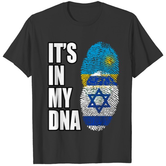 Rwandan And Israeli Vintage Heritage DNA Flag T-shirt
