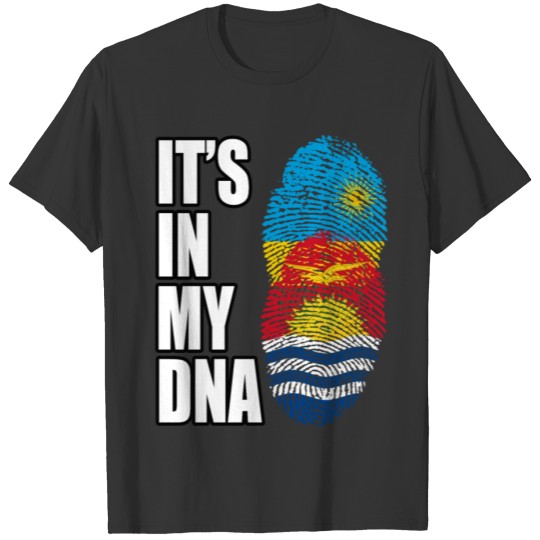 Rwandan And Kiribati Vintage Heritage DNA Flag T-shirt