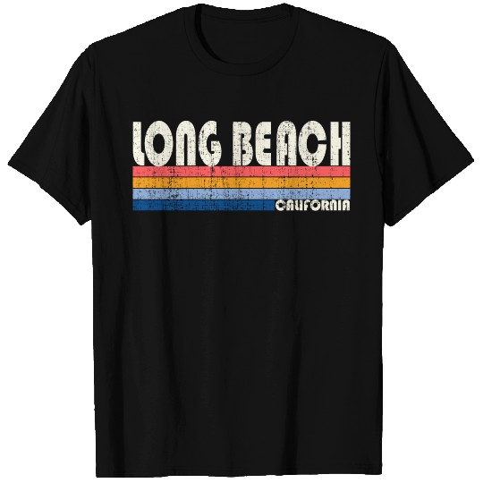 Retro Vintage 70s 80s Style Long Beach, CA T Shirts