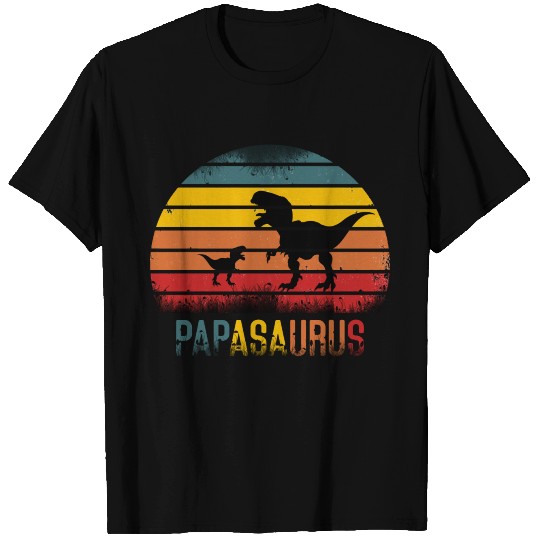 Ropa vintage de Papasaurus Dad T Shirts