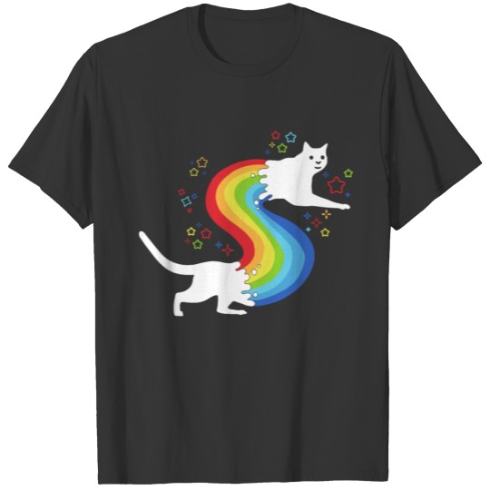 Cute Retro Rainbow Cats Colorful Kitten Cat Lover T-shirt