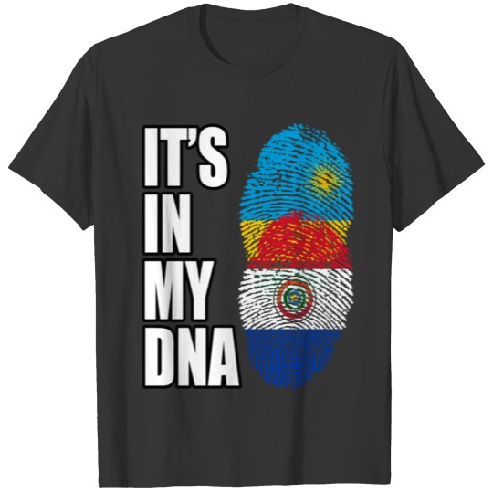 Rwandan And Paraguayan Vintage Heritage DNA Flag T-shirt