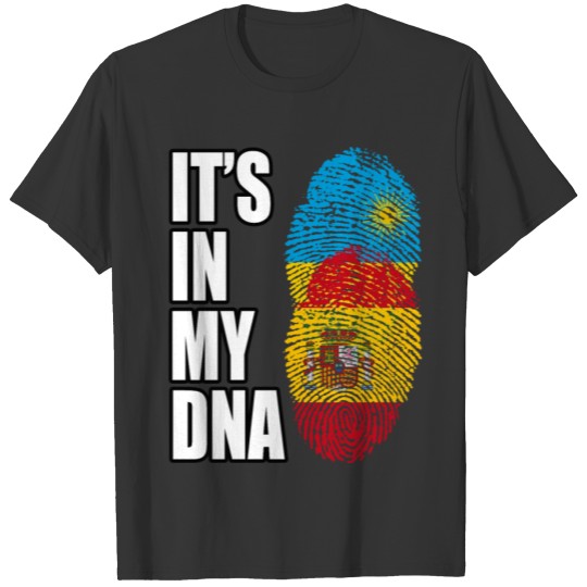 Rwandan And Spaniard Vintage Heritage DNA Flag T-shirt