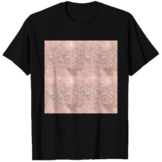 Glam Rose Gold Glitter Pattern T Shirts