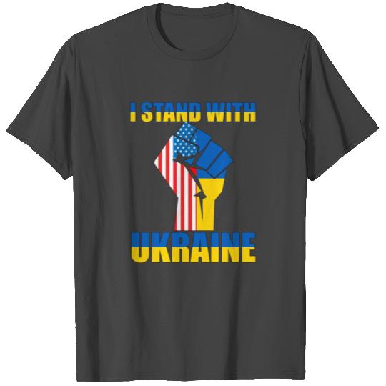 I STAND WITH UKRAINE, Fist of Solidarity T Shirts