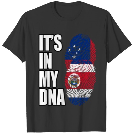 Samoan And Costa Rican Vintage Heritage DNA Flag T-shirt