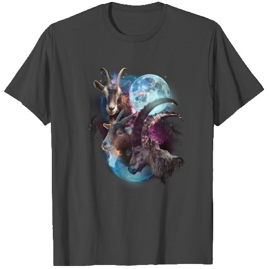3 Moon Goat Funny Animal Lover Wildlife Animal Pun T Shirts