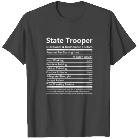 State Trooper T Shirts - Nutritional And Undeniable