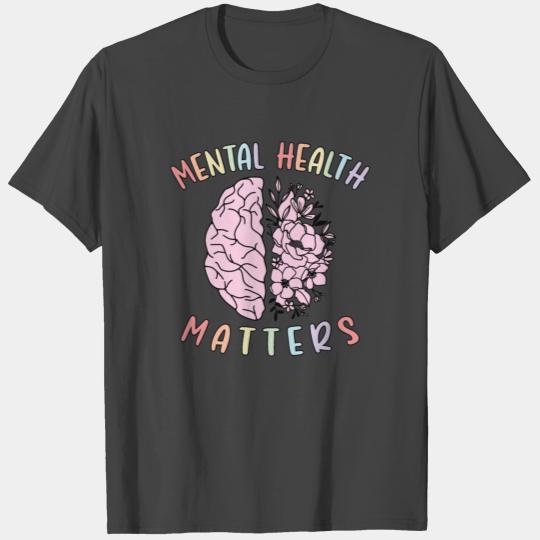 Mental Health Matters Floral Brain Graphic End T Shirts