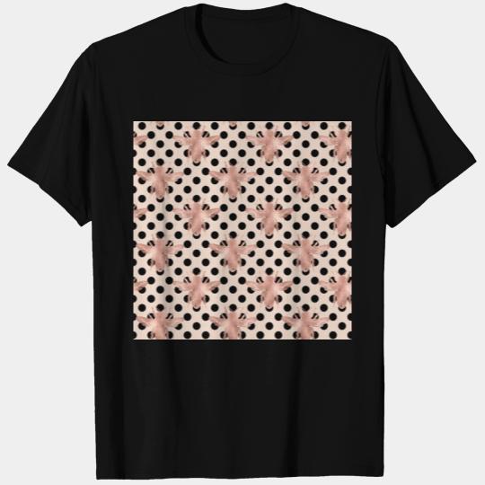 Vintage Rose Gold Queen Honey Bee Pattern T Shirts