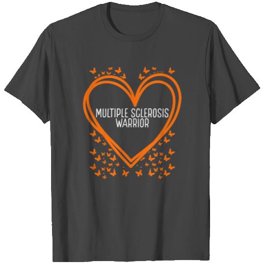 Multiple Sclerosis Ribbon Fighter Heart Warrior T Shirts