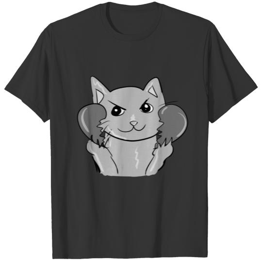 cat broken heart love evil grey T-shirt