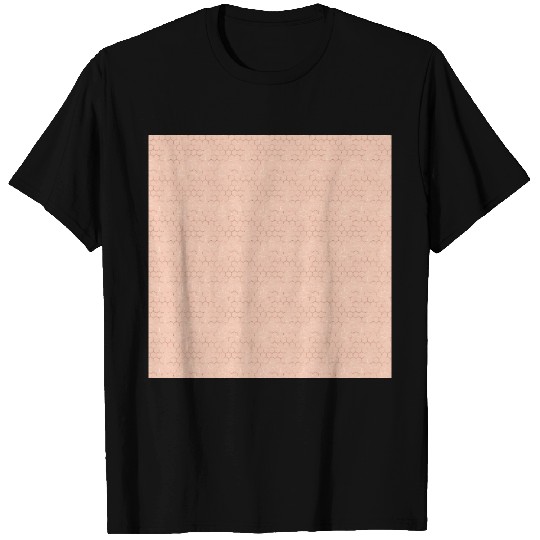 Metallic Rose Gold Honeycomb Blush Pattern T Shirts